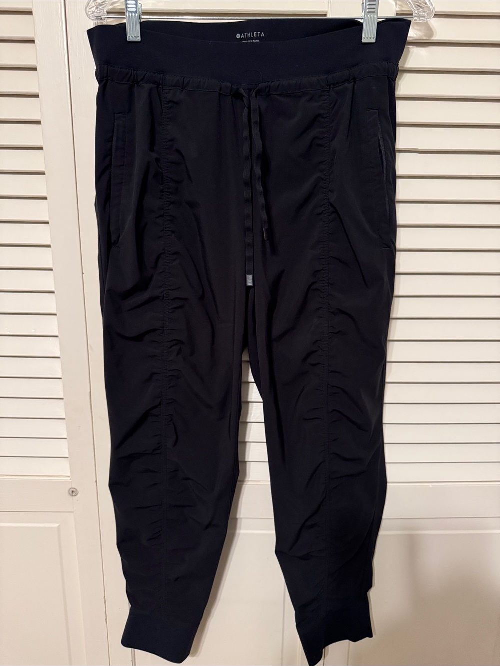 Athleta Black Ruched Performance Joggers